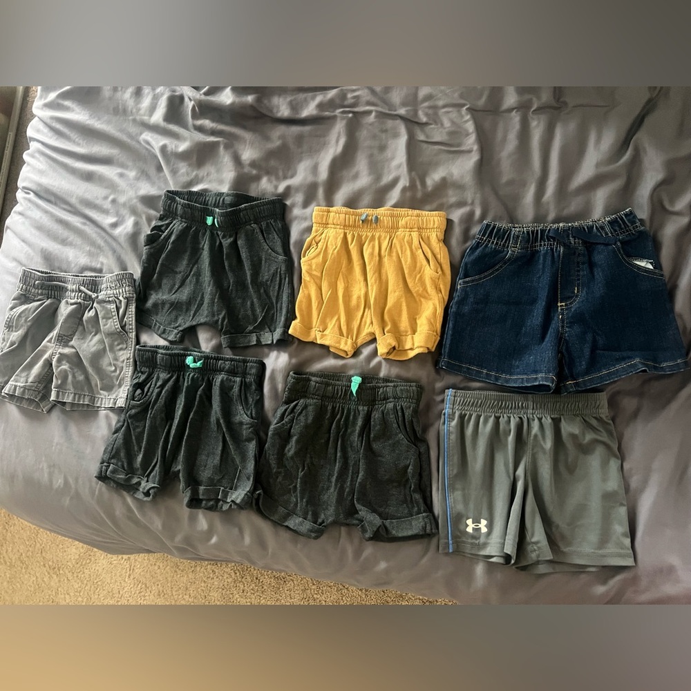 7 18 month boy shorts bundle of 7 Cat and Jack and Under Armour